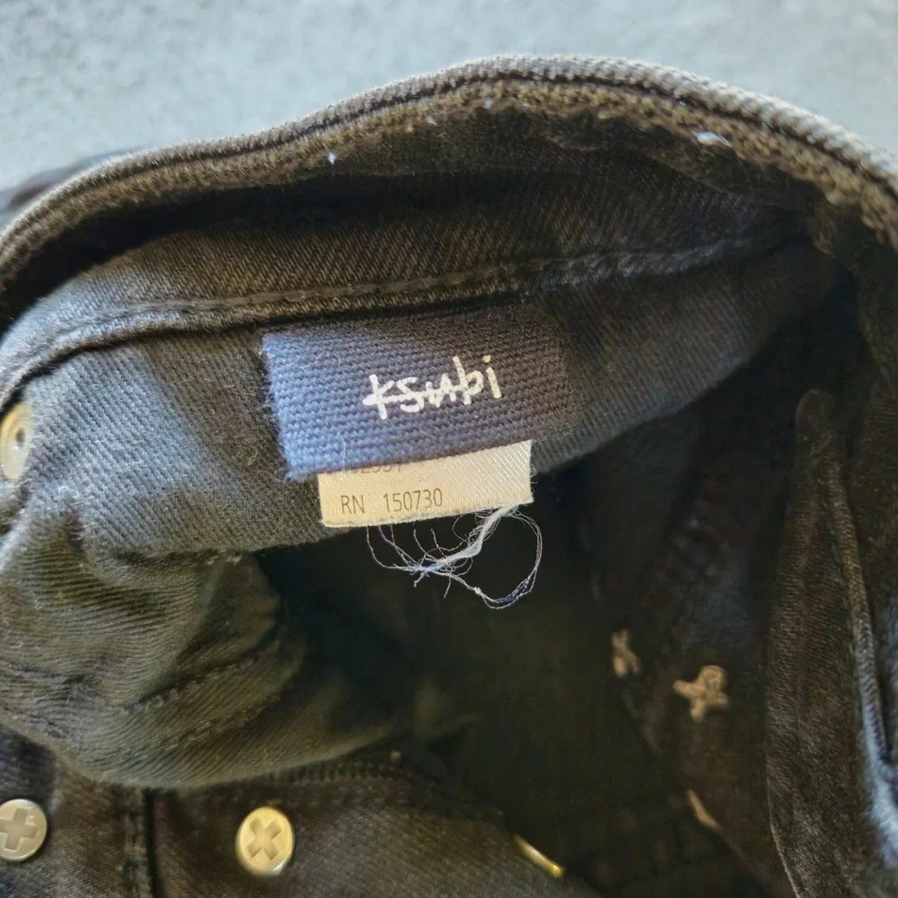 Ksubi Chitch Jeans 32 x 31 Black Distressed Slim Denim EUC Grunge Retail $195